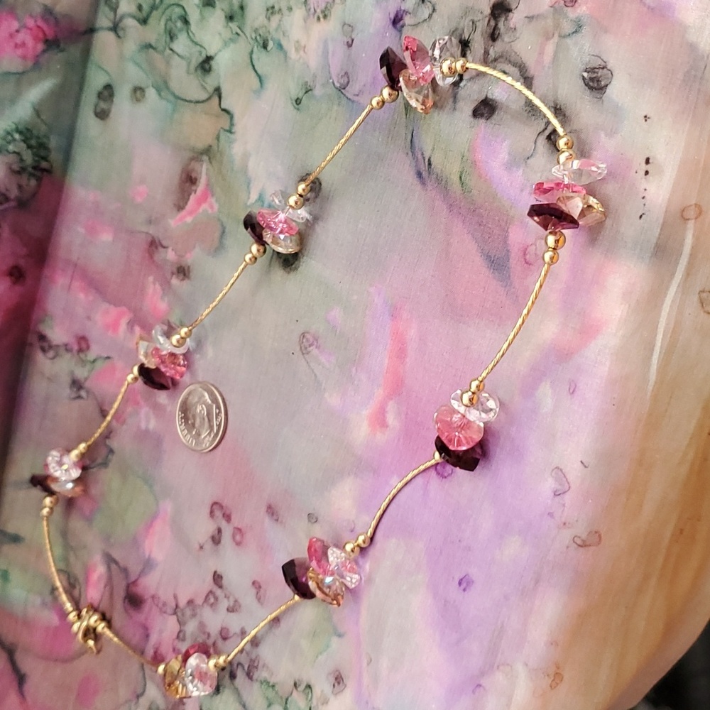 Crystal & gold necklace